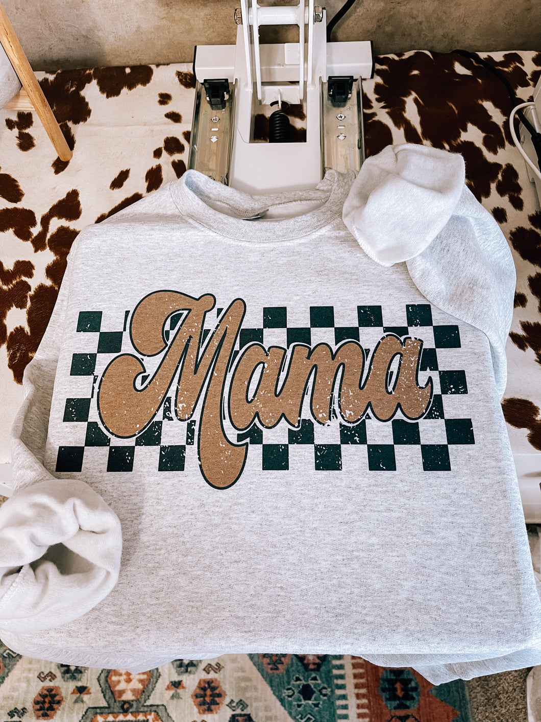 Mama Checkered Tee or Pullover