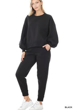 Load image into Gallery viewer, Balloon Sleeve Sweatshirt &amp; Sweatpants Set (DS)
