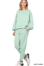 Load image into Gallery viewer, Balloon Sleeve Sweatshirt &amp; Sweatpants Set (DS)
