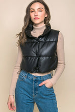 Load image into Gallery viewer, Faux Leather Puffer Vest (DS)
