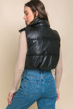 Load image into Gallery viewer, Faux Leather Puffer Vest (DS)
