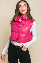 Load image into Gallery viewer, Faux Leather Puffer Vest (DS)
