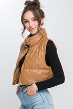 Load image into Gallery viewer, Faux Leather Puffer Vest (DS)
