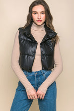 Load image into Gallery viewer, Faux Leather Puffer Vest (DS)
