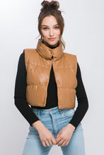 Load image into Gallery viewer, Faux Leather Puffer Vest (DS)
