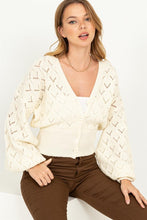 Load image into Gallery viewer, Days Together Pointelle Sweater Cardigan (DS)
