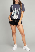 Load image into Gallery viewer, Skeleton Rock Hand Sign Graphic Top (DS)
