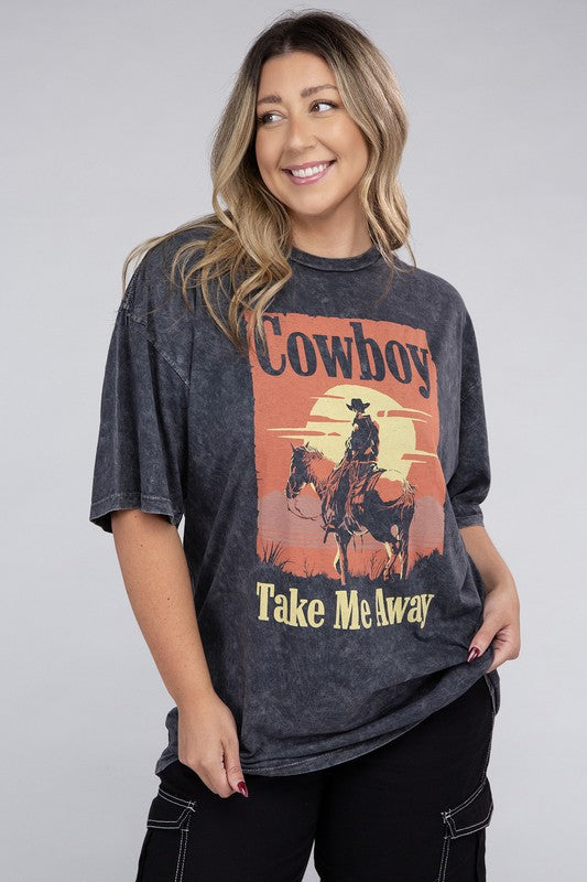 Curvy - Cowboy Take Me Away Graphic Top (DS)