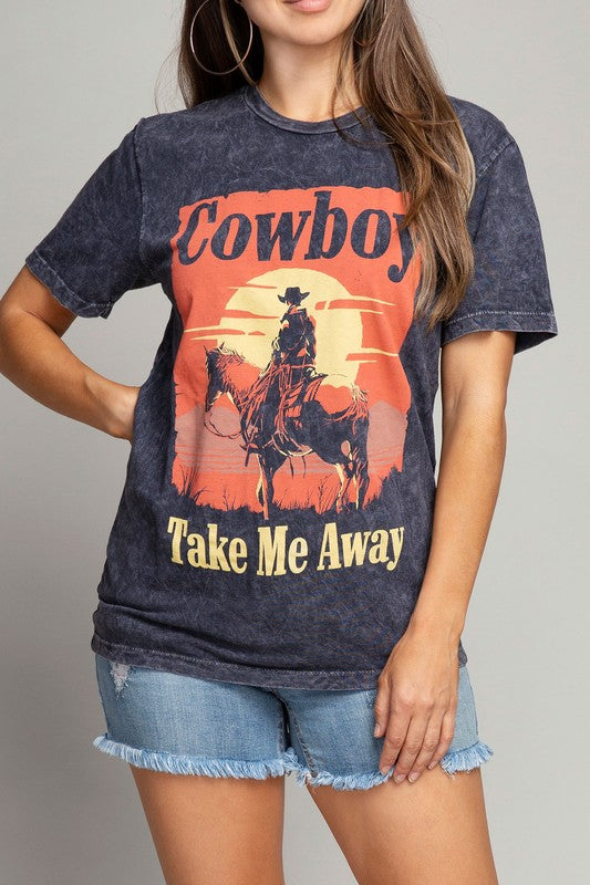 Cowboy Take Me Away Graphic Top (DS)