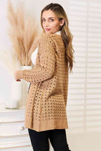 Load image into Gallery viewer, Woven Right Openwork Horizontal Ribbing Open Front Cardigan (DS)
