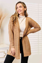 Load image into Gallery viewer, Woven Right Openwork Horizontal Ribbing Open Front Cardigan (DS)
