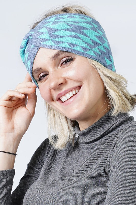 Geometrical Design Knitted Headband