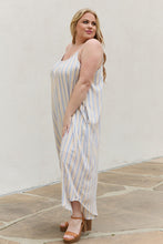 Load image into Gallery viewer, HEYSON Full Size Multi Colored Striped Jumpsuit with Pockets (DS)
