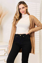 Load image into Gallery viewer, Woven Right Openwork Horizontal Ribbing Open Front Cardigan (DS)
