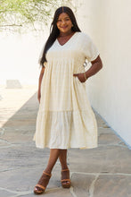 Load image into Gallery viewer, HEYSON Spring Baby Full Size Kimono Sleeve Midi Dress in Cream
