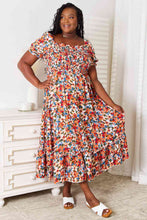 Load image into Gallery viewer, Double Take Plus Size Floral Smocked Square Neck Dress (DS)
